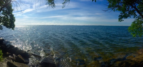 Distant wind turbines of Wolfe Island 